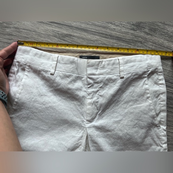 Like new, Vince 58% linen white wants, flattering fit! No rips/stains - Picture 11 of 12